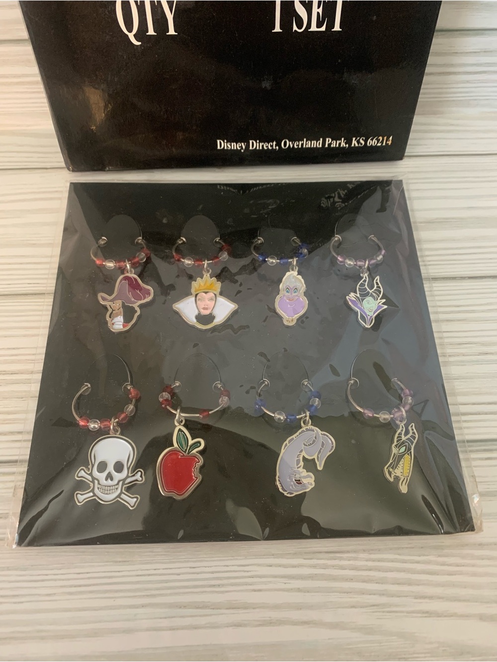 Vintage Disney Villains Enamel Wine Glass Charms